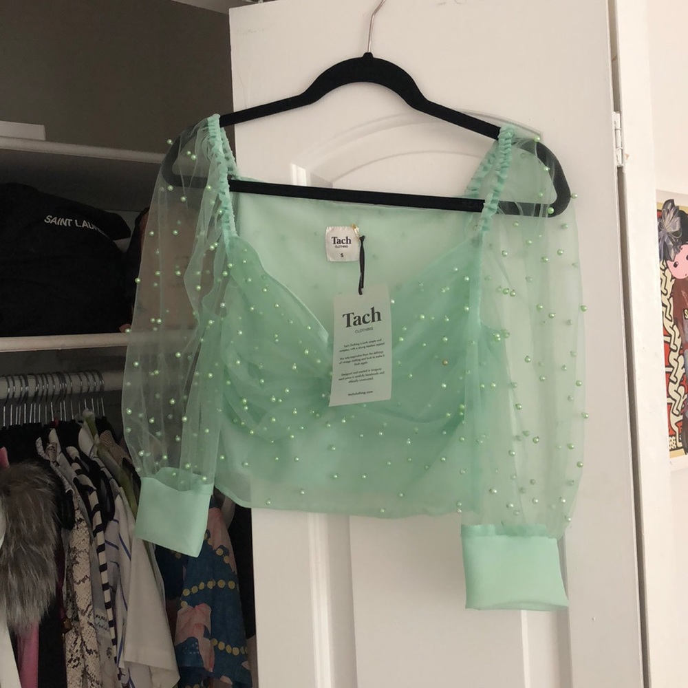 Tach Pearl Green Top